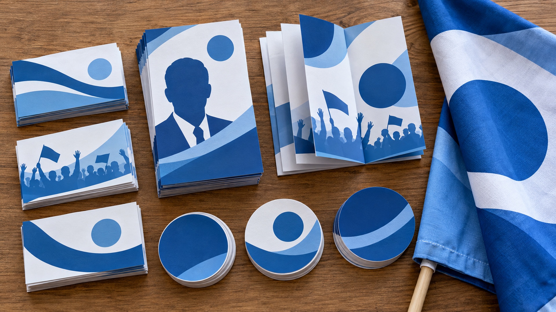Kit de campanha impresso: santinhos, panfletos e bandeira